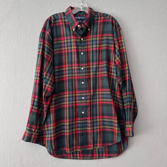 Ralph Lauren Other - Ralph Lauren Blake Mens Sz Large Long Sleeve Classic Fit Green Red Plaid Shirt